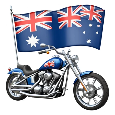 chopper motorcycle australian flag sticker