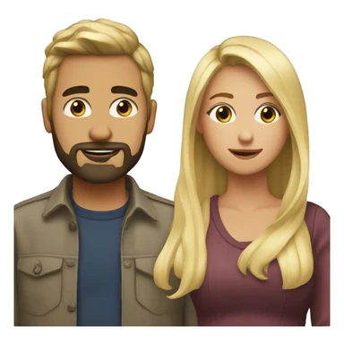 a consensual moment she is blonde and he has black hair and threeday beard  sticker