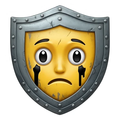 you know the emoji "sadge". i want a shield with that same expression and face :shieldge: like a sad shield but it needs to be sad not smiling sticker