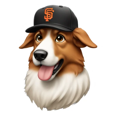 Austrian shepherd in sf giants hat sticker