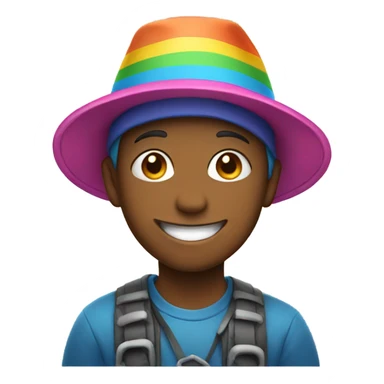 happy boy in a hat sticker