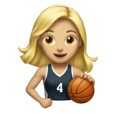 Blonde girl playing basketball  sticker