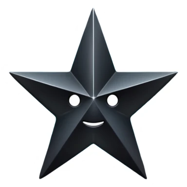 Black star over dark blue background. sticker