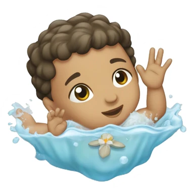 hispanic baby catholic baptism in water sticker