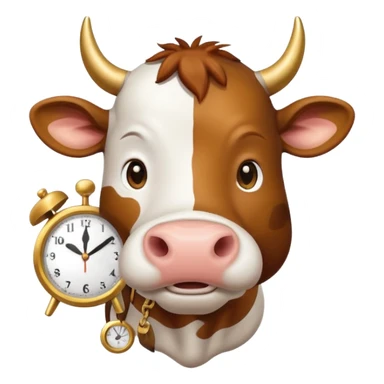 Cow went down the clock sticker