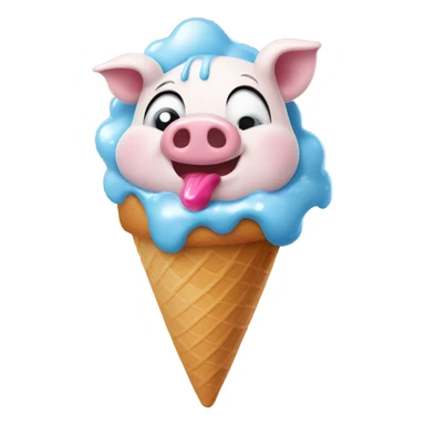 Pig with ice cream sticker