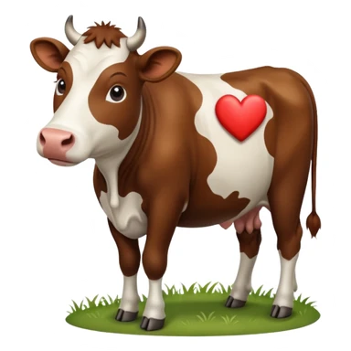vaca con corazon para copiar y pegar en chat sticker