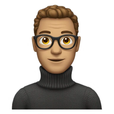 turtleneck big glasses white man sticker