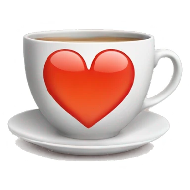 A cup of tea with attached heart in aesthetic way sticker