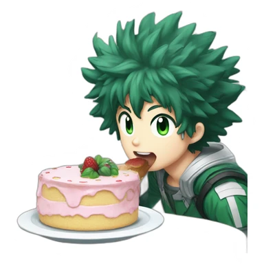 Izuku midoriya eating cake sticker