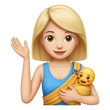 emoji-style face with arm in a sling, cheerful sticker