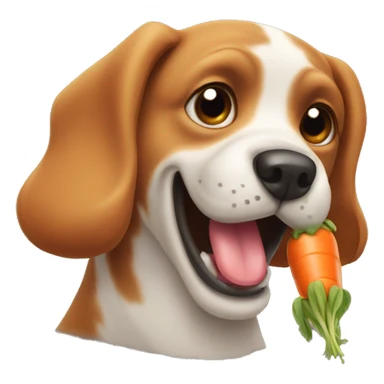 Dog with a carrot in its mouth sticker
