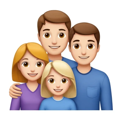 family posing for photo frame sticker