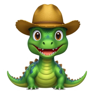 Dinosaur wearing a cowboy hat sticker