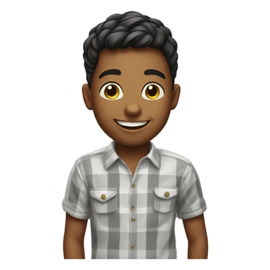 smiling boy in realistic shirt cartoonish them sticker