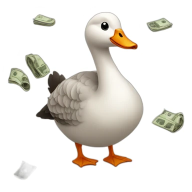 Cute goose with money  sticker