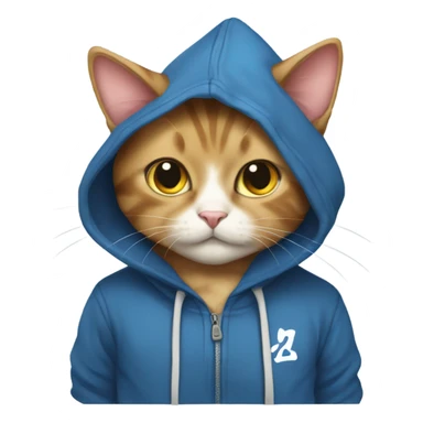 Cat wearing a anime hoodie sticker