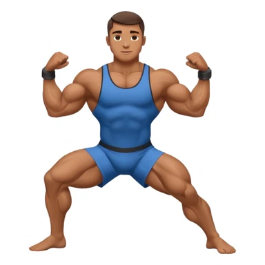 A bodybuilder doing a side lunge and flexing his biceps sticker