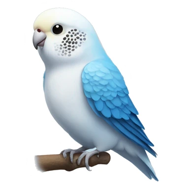 A budgie that is white and blue sticker