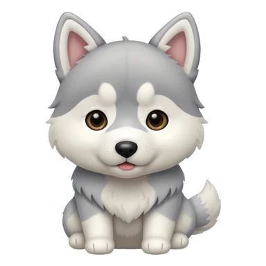 Chibi style Plush Siberian Husky  sticker
