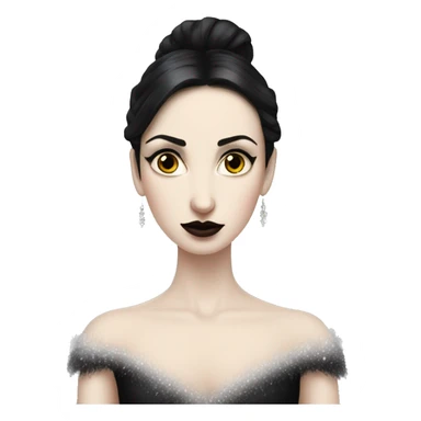 One pale woman wearing as Black swan ballet woman, sad fierce pale skin with black hair woman  sticker