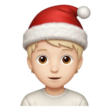 Christmas hat on a cute boy head sticker