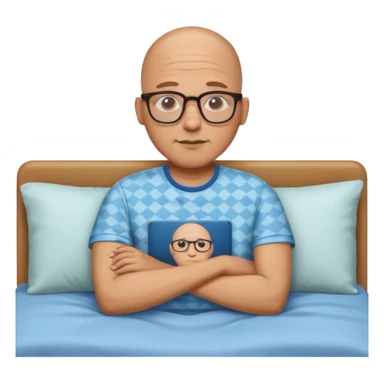 nap time laying down bald man with glasses with z emoji add shirt sticker