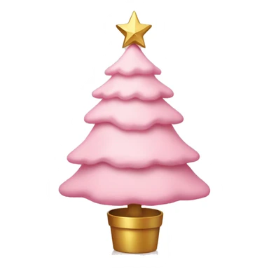 A baby pink Christmas tree with a gold star on top sticker