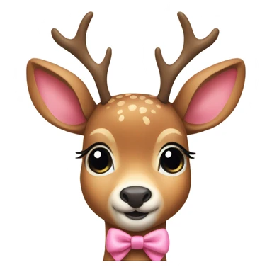 Cute deer with a pink bow sticker