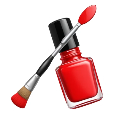 open nail polish bottle with brush inside sticker