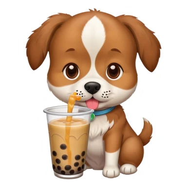 Doggy drinking Boba sticker