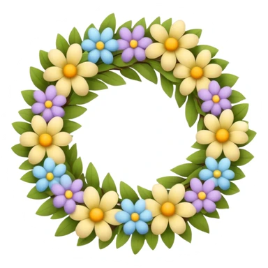 flower easter wreath, made in a shape of an egg sticker