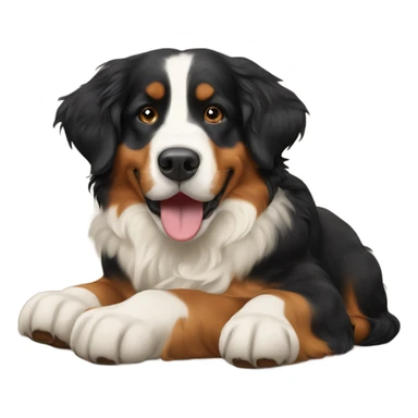 golden retriever and Bernese mountain dog playing together sticker