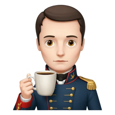 napoleon holding coffee cup sticker