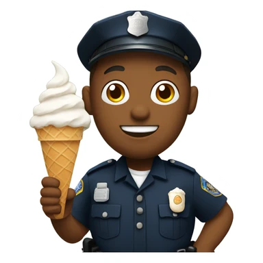 police officer holding an ice cream cone sticker