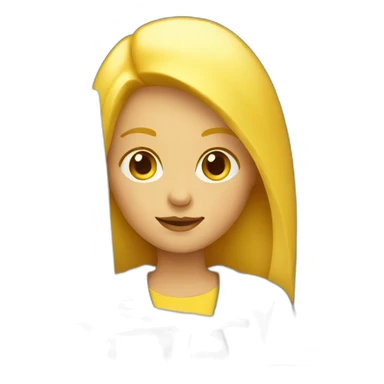 Yellow hair woman with a laptop sticker