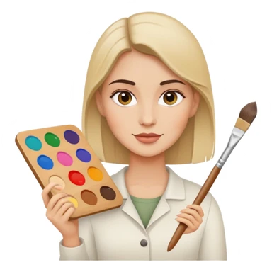 artist with palette and paintbrushes sticker