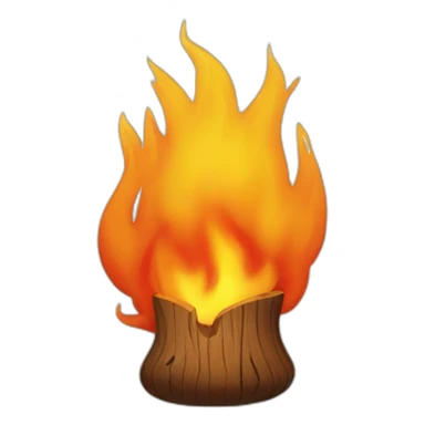 wood on fire sticker