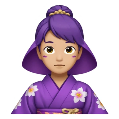 não binário japones kimono roxo sticker