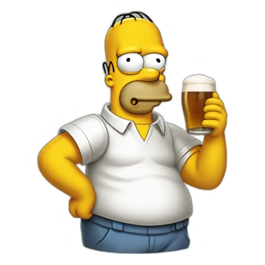 Homer Simpson, qui boit une bière sticker