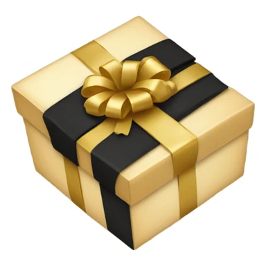 gift box emoji with colors based in black and golden sticker