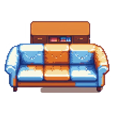 modern couch, blue color sticker