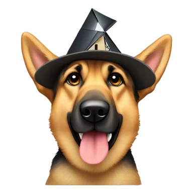 German Shepard with windmill hat sticker