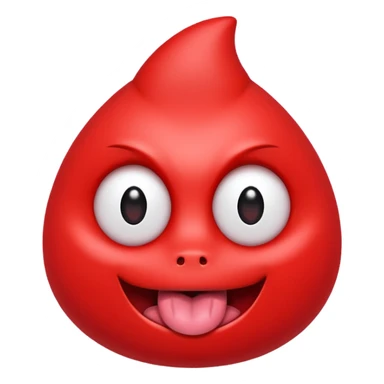 ohm red character shiny eyes tongue out sticker