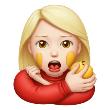 emoji chocking themself sticker