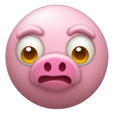 3d sphere with a cartoon Piglin skin texture with big childish eyes sticker