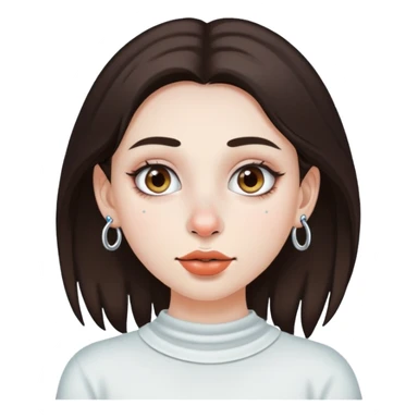 brunette girl with white skin and nose ring pearcing  sticker