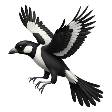 magpie flying sticker