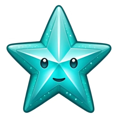 teal star with sparkles sticker
