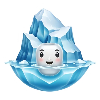 A 3D iceberg in Apple Memoji style
 sticker